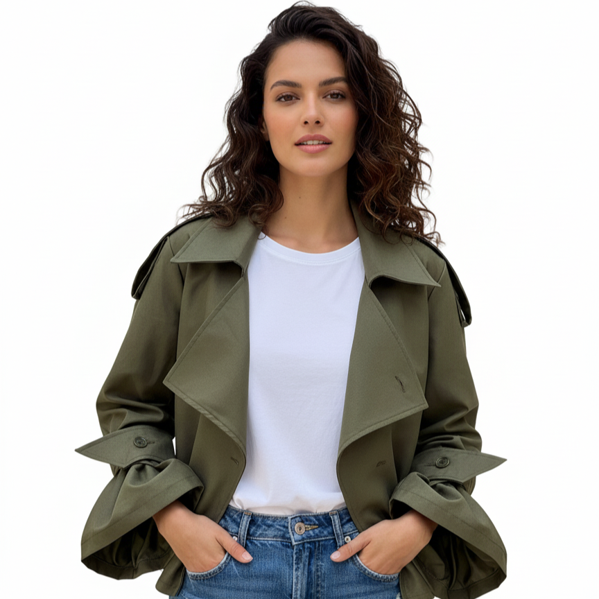 Chaqueta verde oscuro para mujer