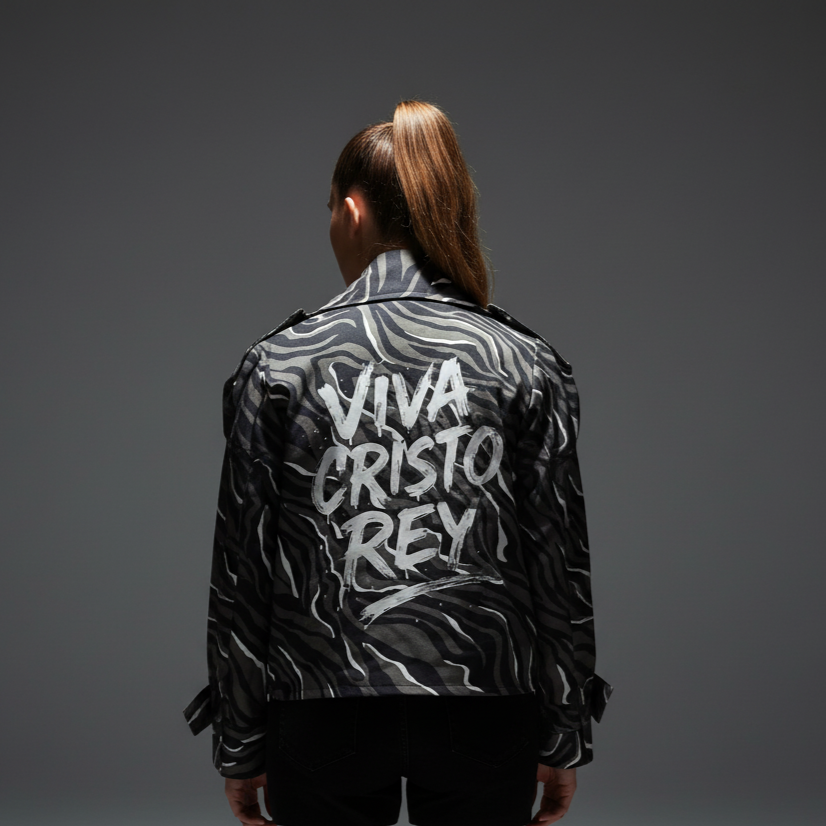 Chaqueta cebra verde para mujer