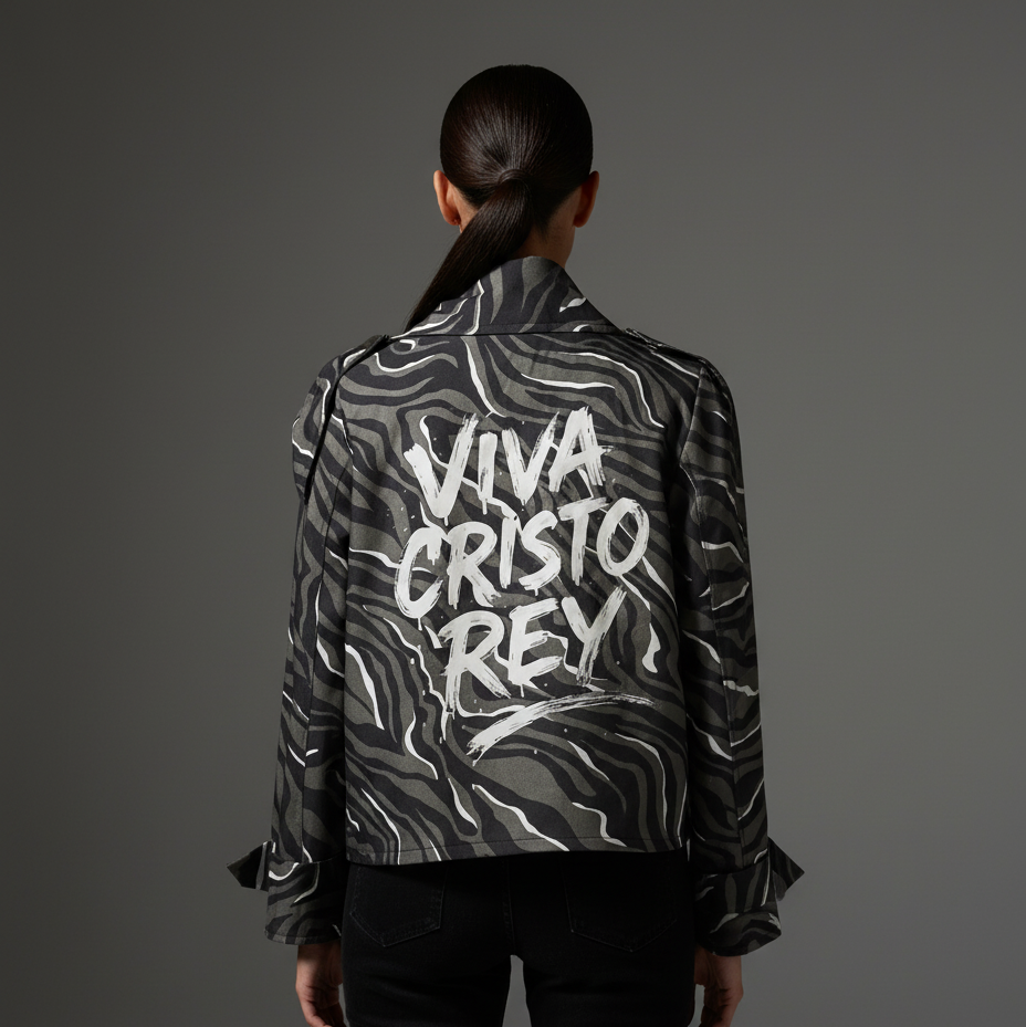 Chaqueta cebra verde para mujer