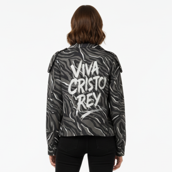 Chaqueta cebra verde para mujer