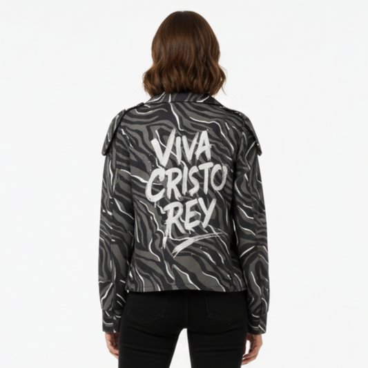 Chaqueta cebra verde para mujer